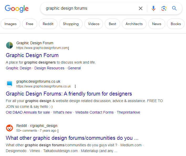graphic design forums - pain point SEO keywords
